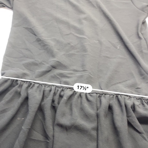 PrettyLittleThing Semi Sheer All Black Long Sleeve Ruffle Dress Size 4 Small - Picture 16 of 17